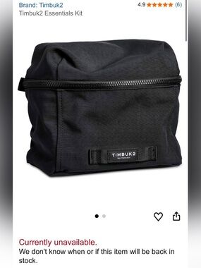 Timbuk2 Essentials Hanging
Toiletry Kit Jet Black Lug NEW W TAG